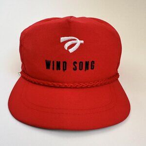 Vintage Wind Song Hat with Rope La Mode Leather Adjustable Strap Cap Made in USA